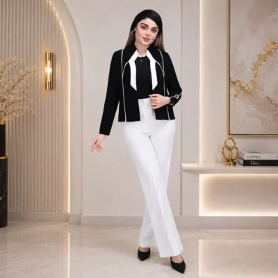 کت و شلوار زنانه گنجشک رنگ مشکی
