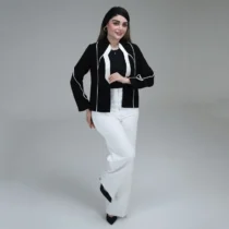کت و شلوار زنانه گنجشک با پارچه کرپ کنزو اندونزی